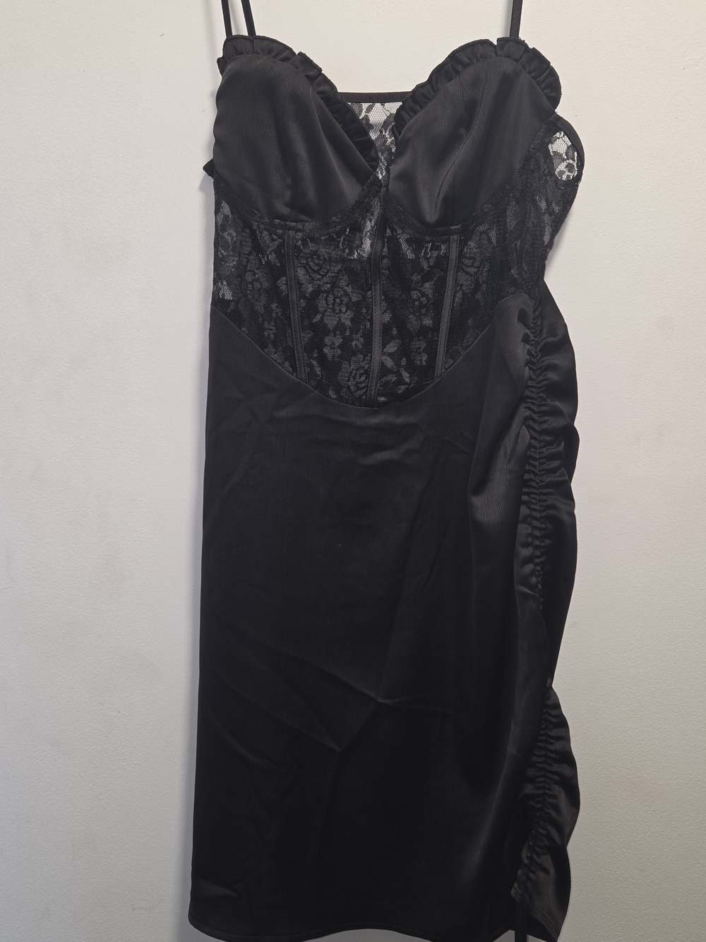 Cider Black Dress with Lace Bodice